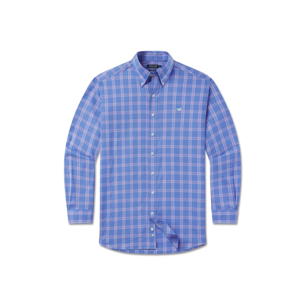 Southern Marsh Blue and Pink Plaid Button-Down Shirt